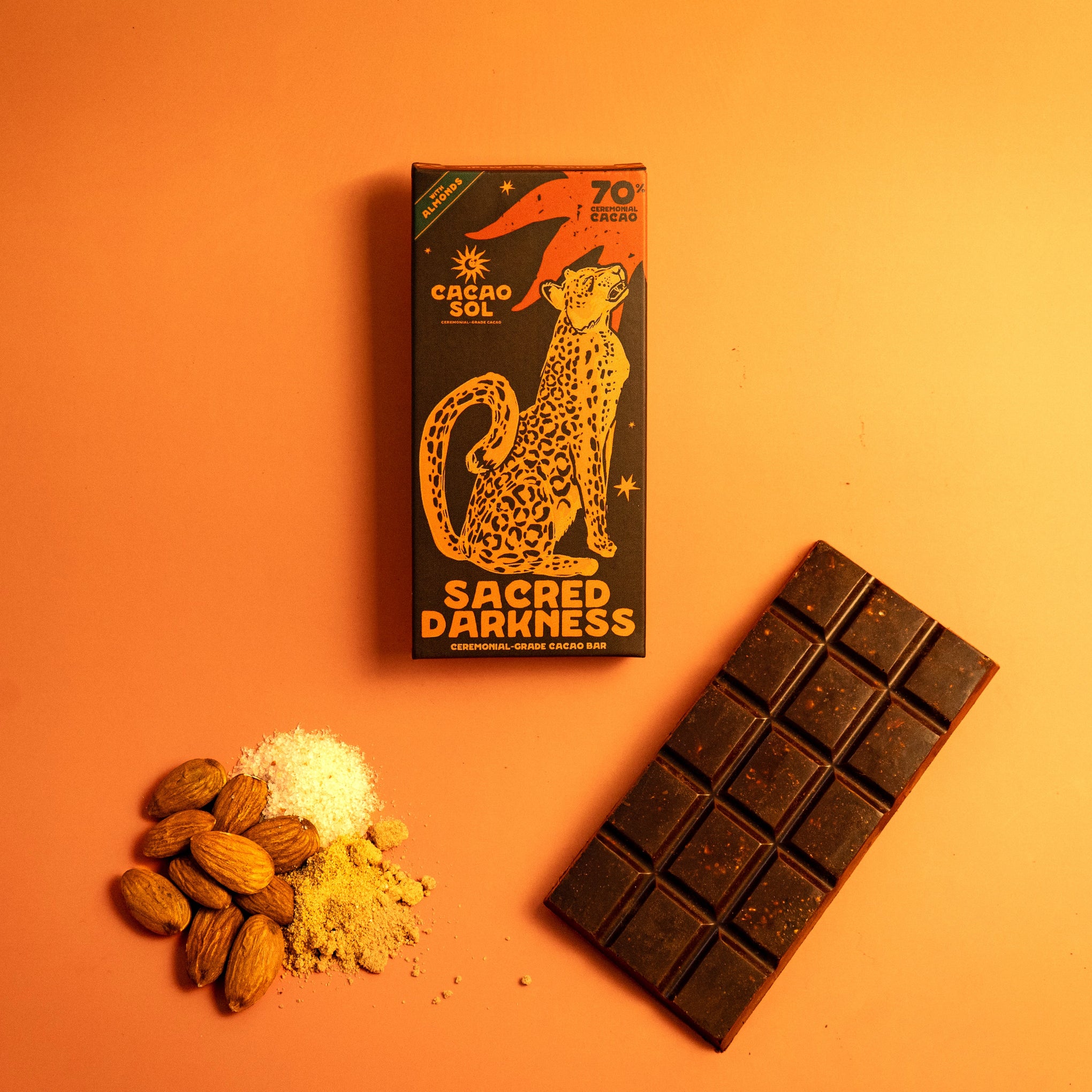 Sacred Darkness with Almonds (70%) Ceremonial Cacao Bar