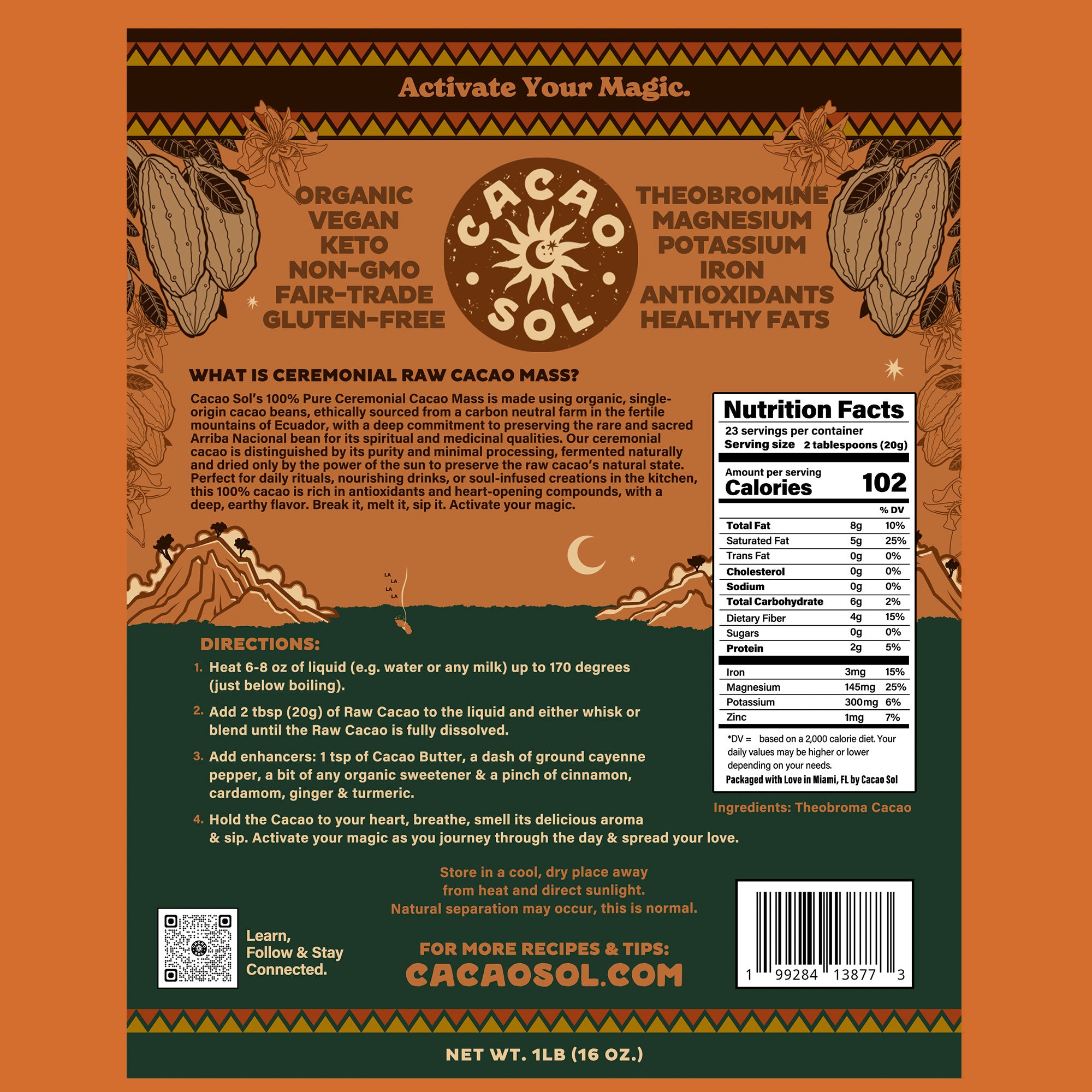 1 LB Pure Ceremonial Cacao