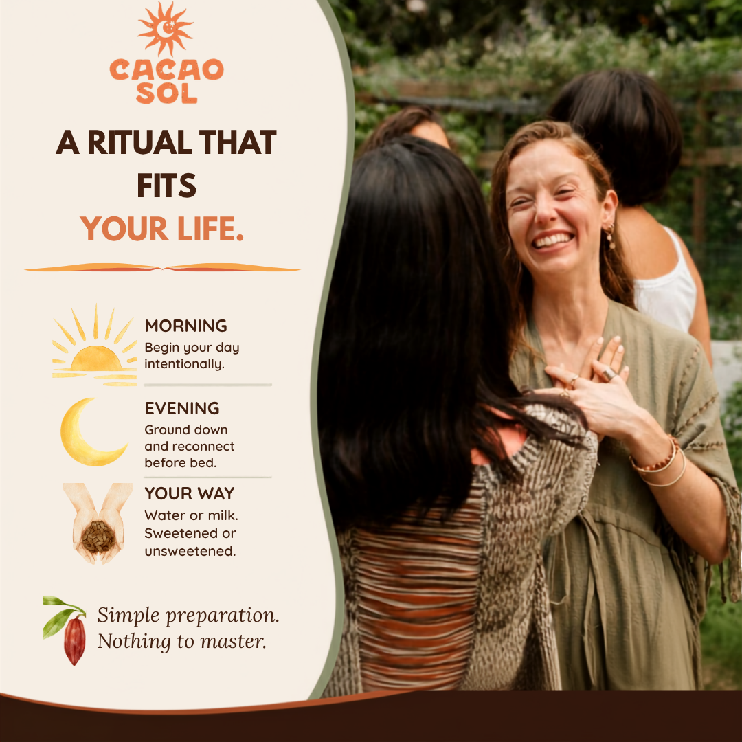 A ritual that fits your life: morning, evening, your way. Simple preparation, nothing to master.